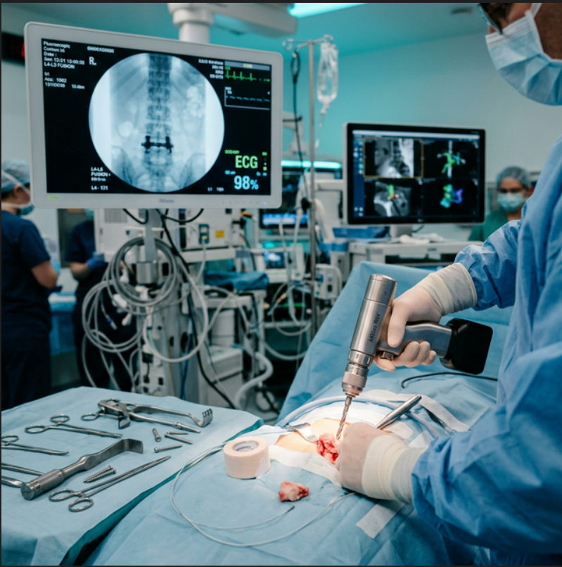 Dra. Laura em cirurgia de ortopedia